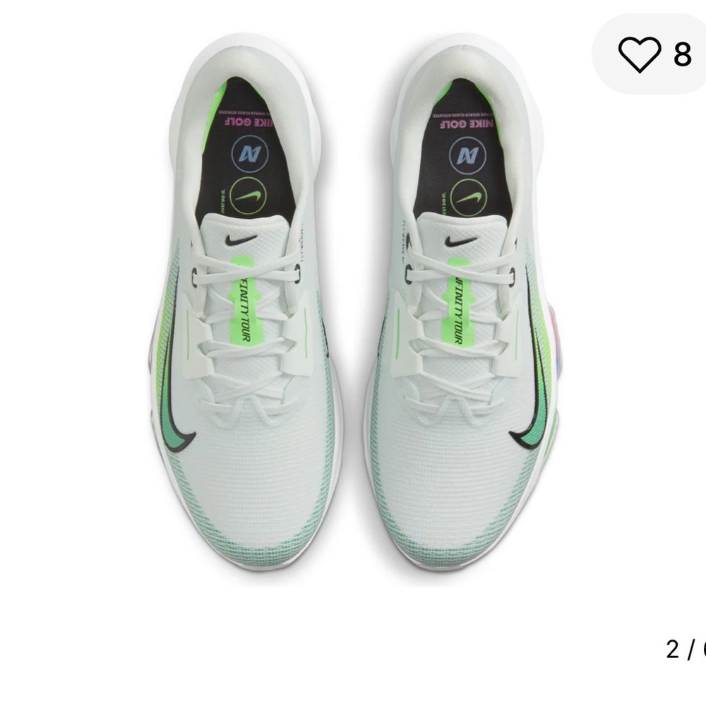 Nike Air Zoom Infinity Tour Next 2 Golf Shoes Grn/Blk/Wht -Sz Mn 10/Wm 11.5 NWOB - Picture 7 of 12